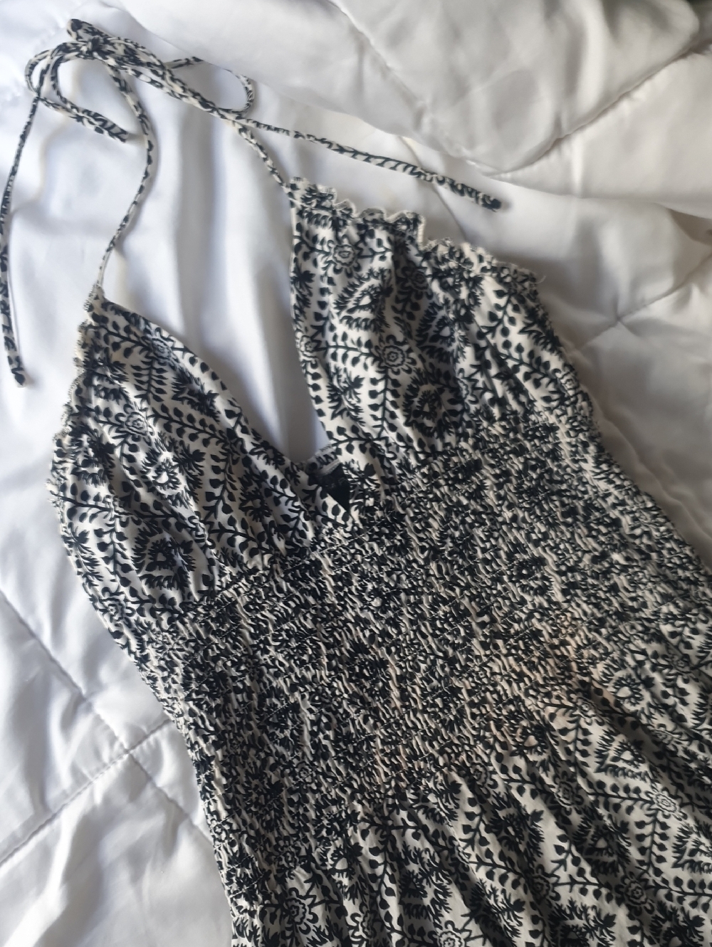 Rampage Black and White Patterned Halter Midi Dress